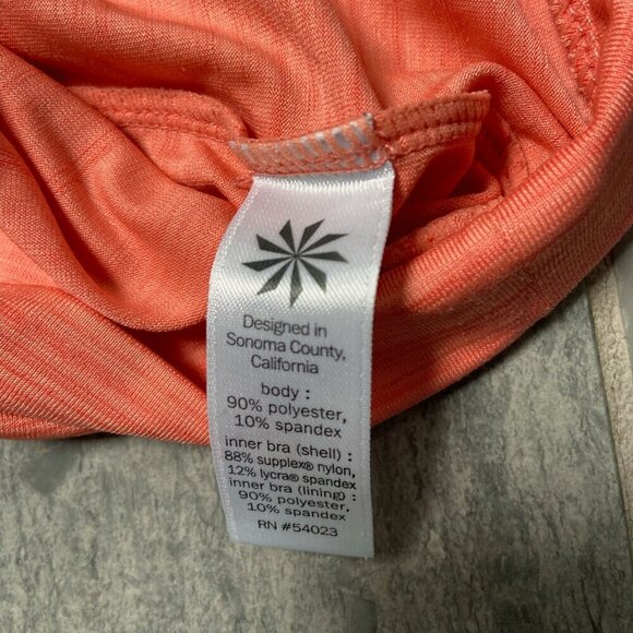 Athleta Hidden Agenda Tank Top with Built-in Strappy Bra Peach Orange Size Small - Picture 9 of 10